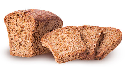 Healthy bread from sprouted grain cut in half and slice