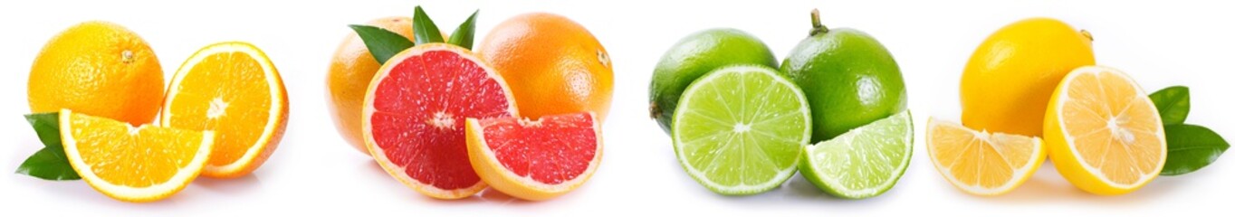 Fresh orange, grapefruit, lime and lemon