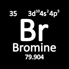 Obraz premium Periodic table element bromine icon.