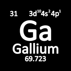 Periodic table element gallium icon.