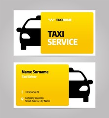 Taxi business or visiting card. Vector layout design template for taxi service. © dimakostrov