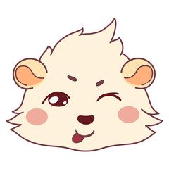 Funny cavy wink and shows the language, playful smiley - flirts emoji