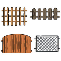 vector set of fence