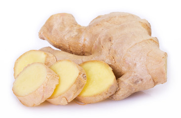 Ginger on white background