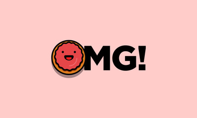OMG written with a Donut in place of the O Typography Concept Design