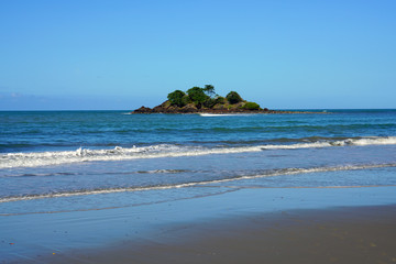 Beach on the coast of Cape Tribulation  on the Coral Sea in Far North Queensland, Australia, north...