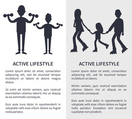 Active Lifestyle, Picture with People Silhouettes