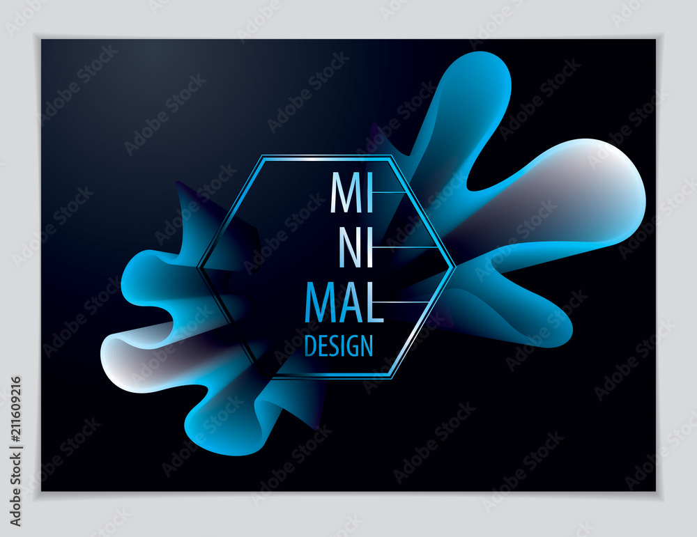 Poster vector of modern abstract shape, 3d flower shape gradient. 3d flower shape, vector abstract art. per