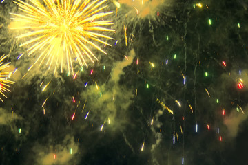Fireworks multi-colored glare