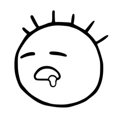 Line emoticons icon with eyes closed and saliva, asleep emoticons - Sleeping Face Emoji