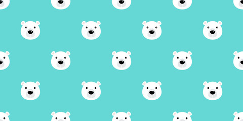 bear seamless pattern vector polar bear panda teddy isolated tile wallpaper repeat background cartoon
