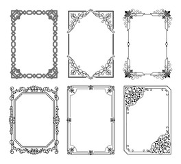Decorative Frames Set of Curved Graphic Ornament