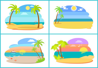 Fototapeta na wymiar Seaside and Beach Collection vector Illustration