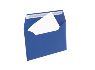 craft paper envelope with a blank  for mail post isolated on the white