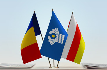 Flags of Romania CIS and South Ossetia