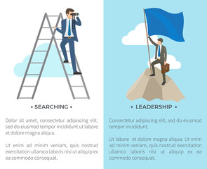 Searching and Leadership on Vector Illustration