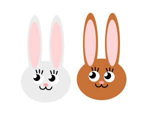 Illustration of a cute couple of bunnies