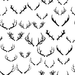 Different Animal Horns Seamless Pattern
