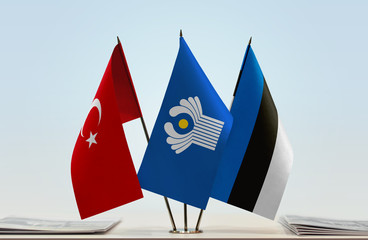 Flags of Turkey CIS and Estonia