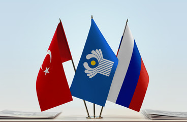 Flags of Turkey CIS and Russia