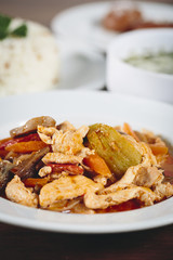 Pilau rice with meat and carrot turkish food
