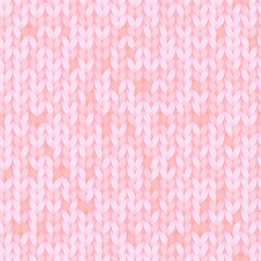Pink melange knitted fabric seamless pattern, vector