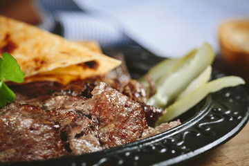 Traditional Turkish kebab, iskender kebab.