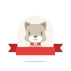 Dog banner icon vector
