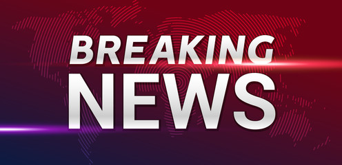 Breaking news broadcast concept design template for news channels or internet tv background. Breaking news backdrop