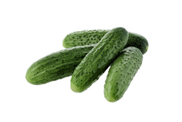 fresh cucumbers on a white background isolated