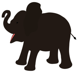 Elephant calf baby cartoon vector illustration