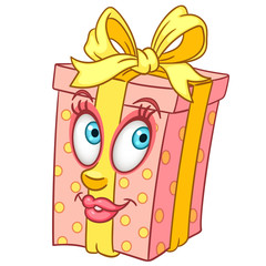 Gift Box. Present Box with ribbon bow. 