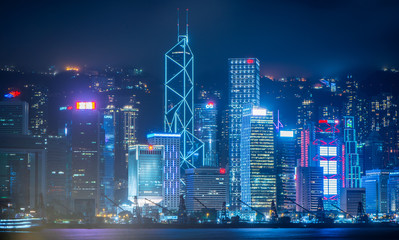 Plakat Hongkong from the peak view at night