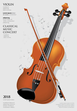 The Classical Music Concept Violin Vector Illustration