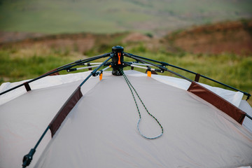 detail camping tent close-up
