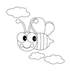 Bee among the clouds illustration