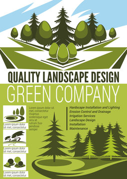 Park and garden landscape design company banner