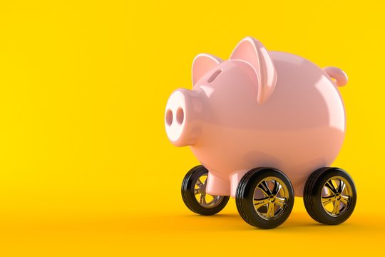 Piggy Bank With Car Wheels