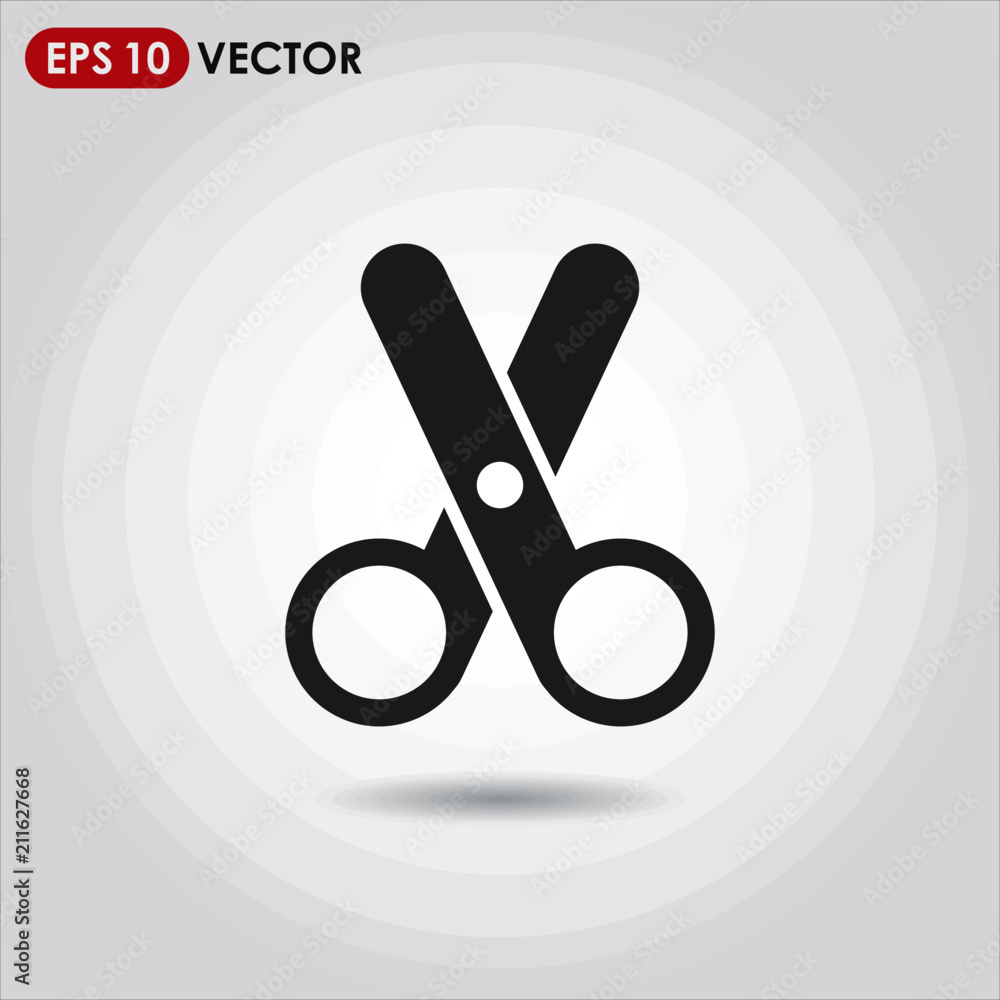 Poster scissors single vector icon on light background