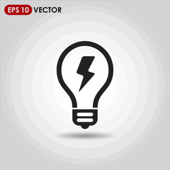 light bulb single vector icon on light background