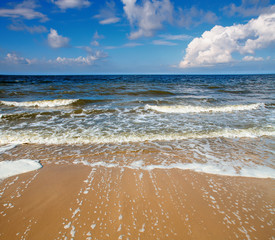 sea of clouds and shore
