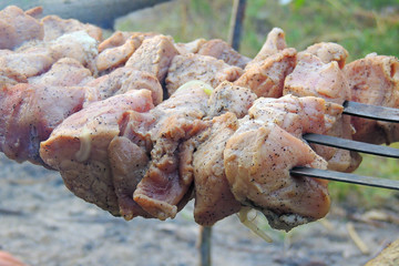 to grill meat at the stake