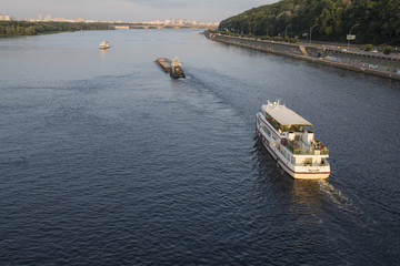 sky, lake, river, sea, landscape, blue, nature, boat, coast, travel, beach, ocean, view, ship, summer, island, pier, tourism, bridge, skyline, clouds, panorama, green, forest