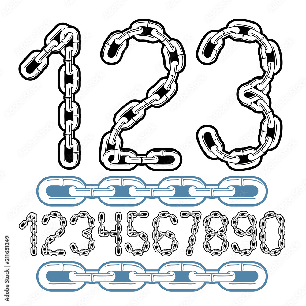 Poster set of stylish vector digits, modern numerals collection. cool numbers for use as poster design elem