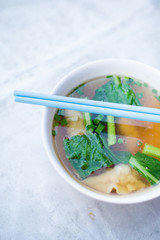 Malaysian Sui Kau wonton soup