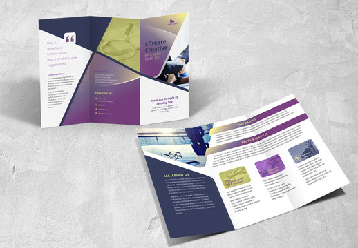 Business Brochure Layout with Purple Gradient Accents