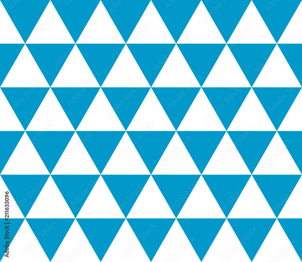 Poster seamless geometric pattern of isometric triangles. abstract vector background in blue and white.