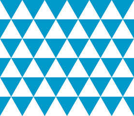 Seamless geometric pattern of isometric triangles. Abstract vector background in blue and white.