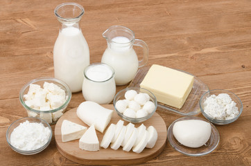 Verschiedene Milchprodukte