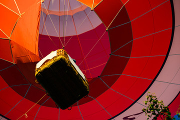 flying bright red hot air balloon © smspsy